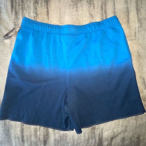 NWTs Champion Athletic Dip Dye Blue Ombre Fleece Shorts Logo - Picture 8 of 11